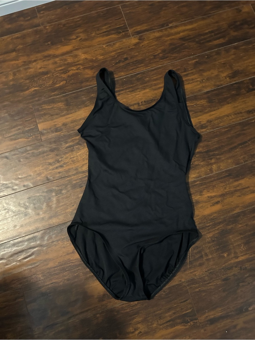 Black One-Piece Dance Leotard - Classic Scoop Neck